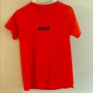 Billie Eilish Official Red Racer Embroidered Logo T-Shirt